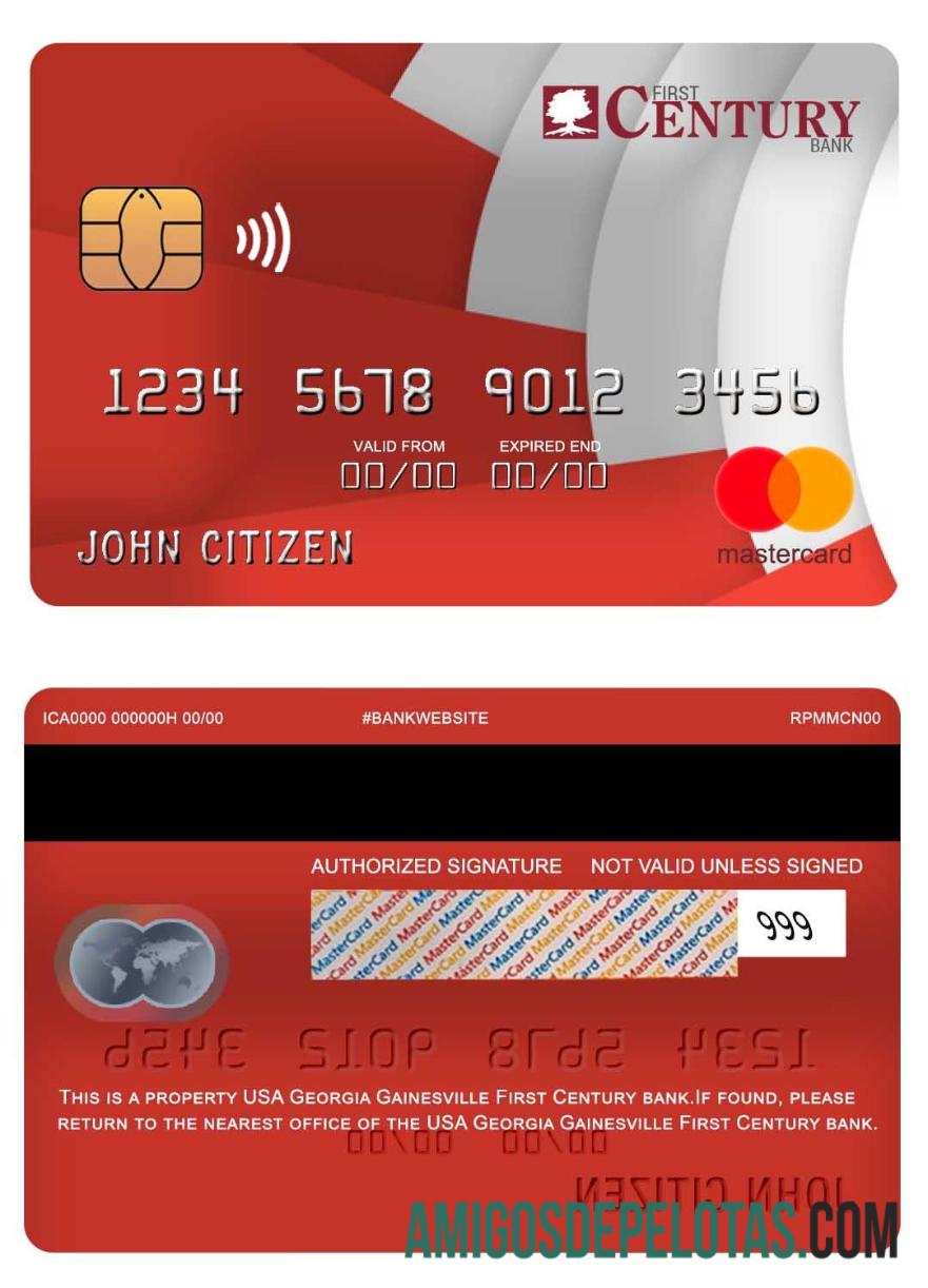 EUA Georgia Gainesville First Century Bank Mastercard baixar para verificação